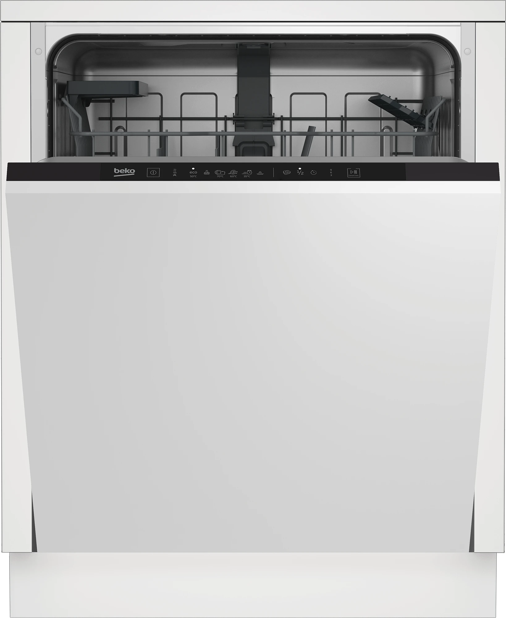 BEKO Built-In Indaplovė DIN36430, D energijos klasė (senas A+++), 60 cm, 6 programos, SelfDry, Led spot