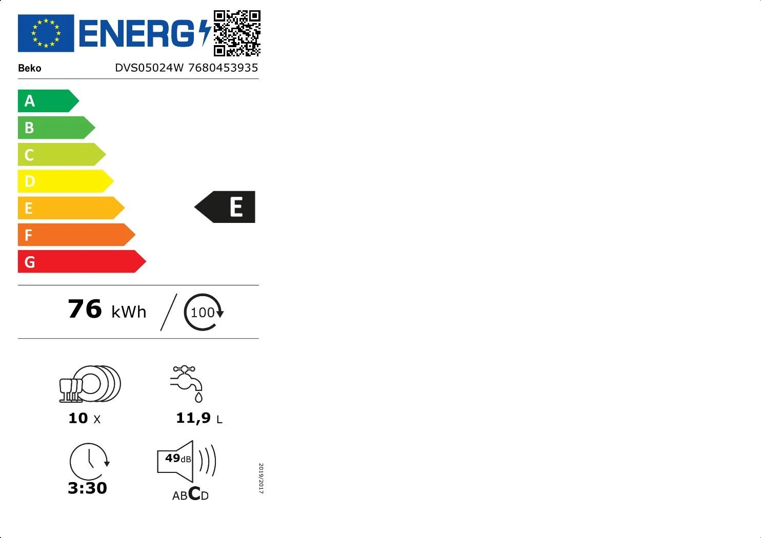 Indaplovė BEKO DVS05024W
