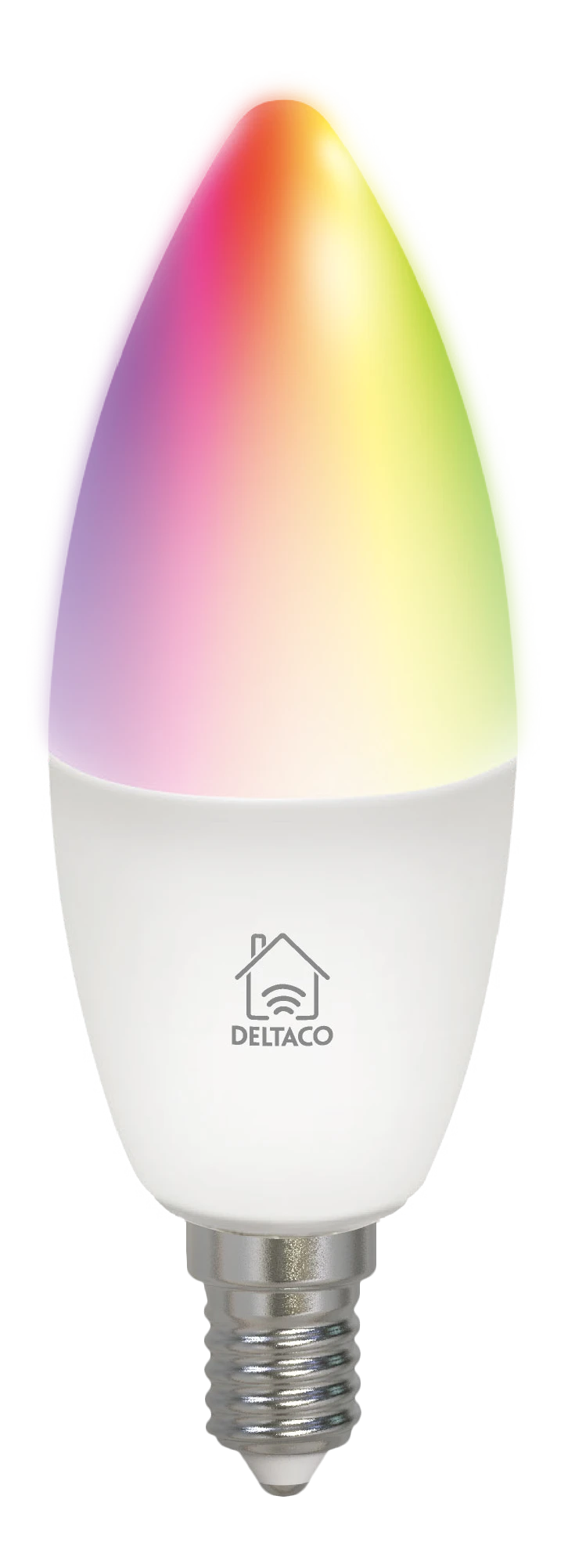 Išmanioji lemputė DELTACO SMART HOME LED, 3 vnt. pakuotėje, E14, WiFI 2.4GHz, 5W, 470lm, reguliuojama, 2700K-6500K, 220-240V, RGB / SH-LE14RGB-3P