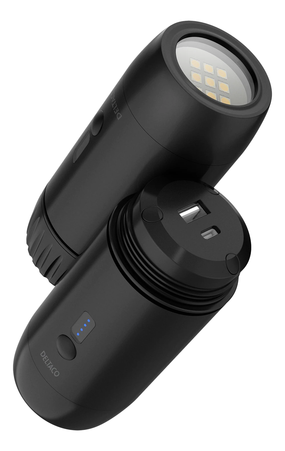 Išorinė baterija DELTACO 15 000 mAh, IP67, USB-A ir C, žibintuvėlis, SOS LED / PB-Q1002