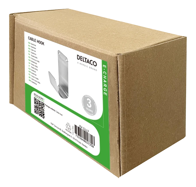 Kabelio laikiklis DELTACO E-CHARGE SS304, poliruoto nerūdijančio plieno / EV-5117