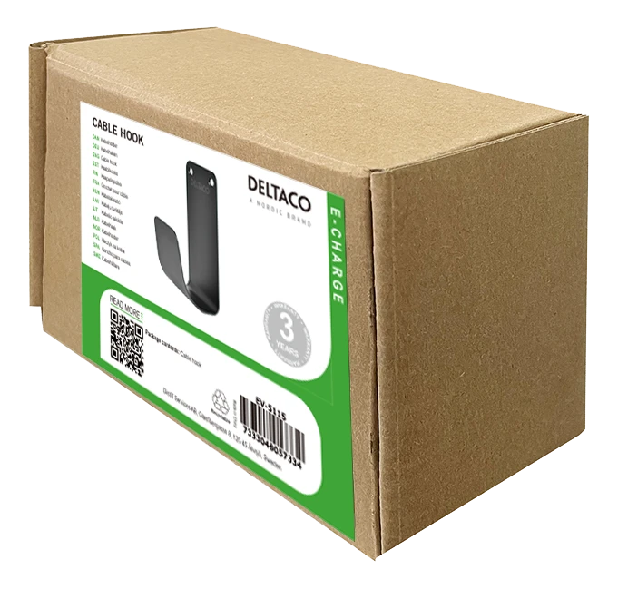 Kabelio laikiklis DELTACO E-CHARGE SS304, juodas / EV-5115