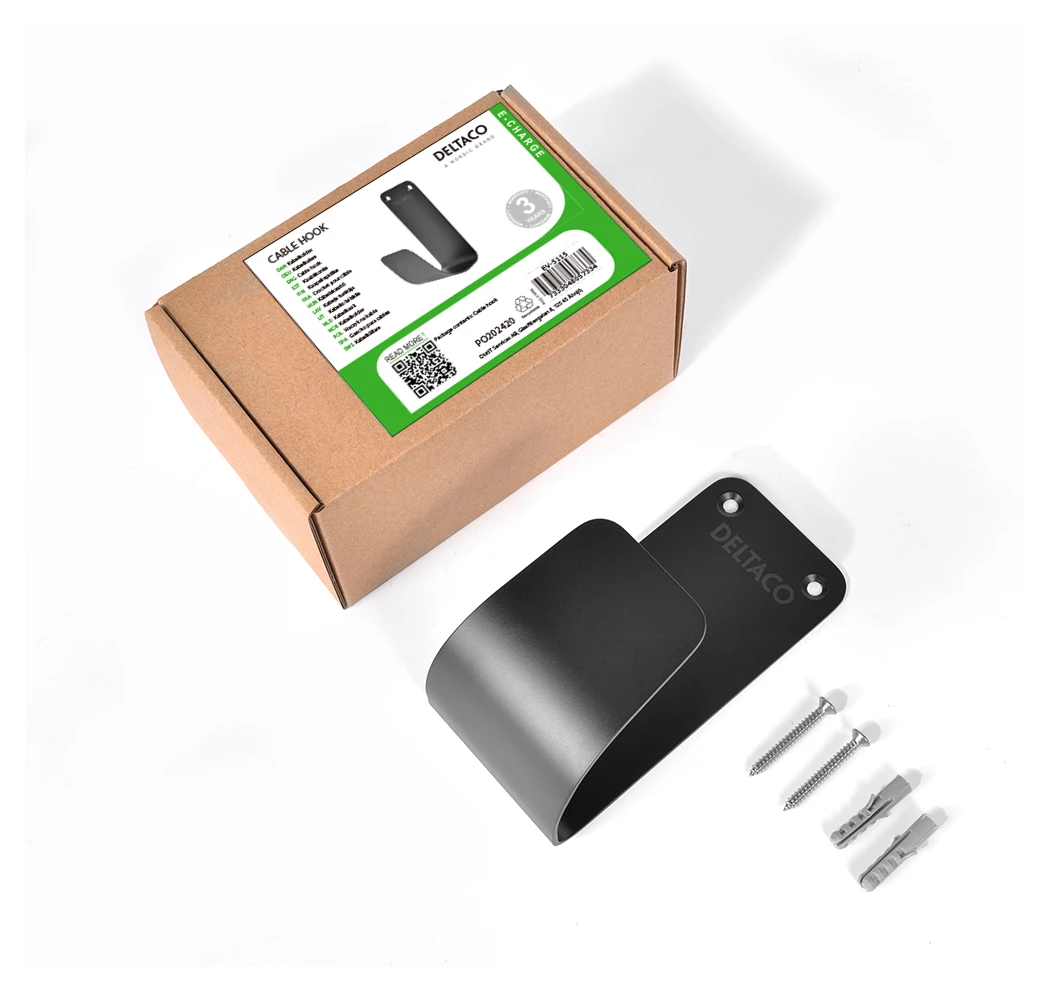 Kabelio laikiklis DELTACO E-CHARGE SS304, juodas / EV-5115