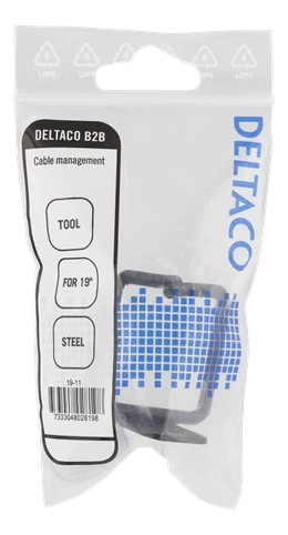 Kabelio žiedas vertikaliam tvirtinimui, 43x43mm, metalas DELTACO juodas / 19-11