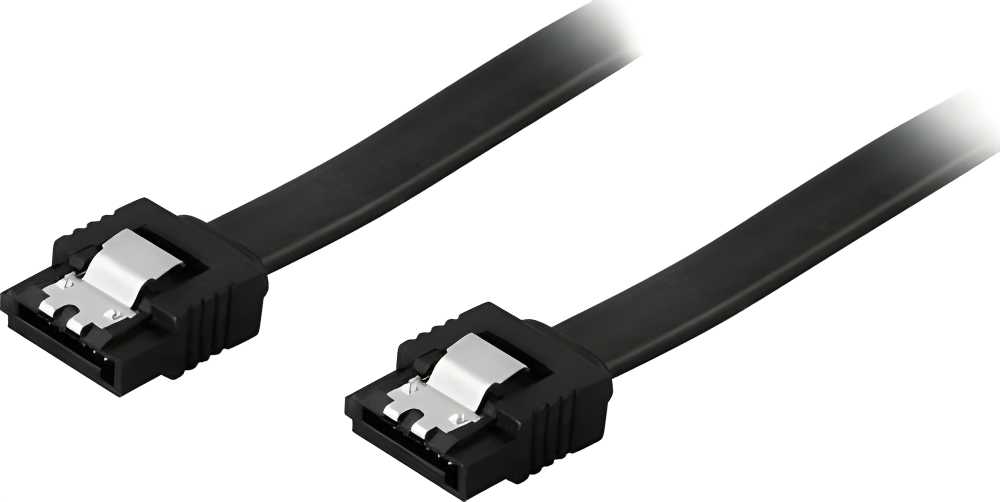 Kabelis DELTACO SATA 6Gb/s, 1m, juodas / SATA-1003