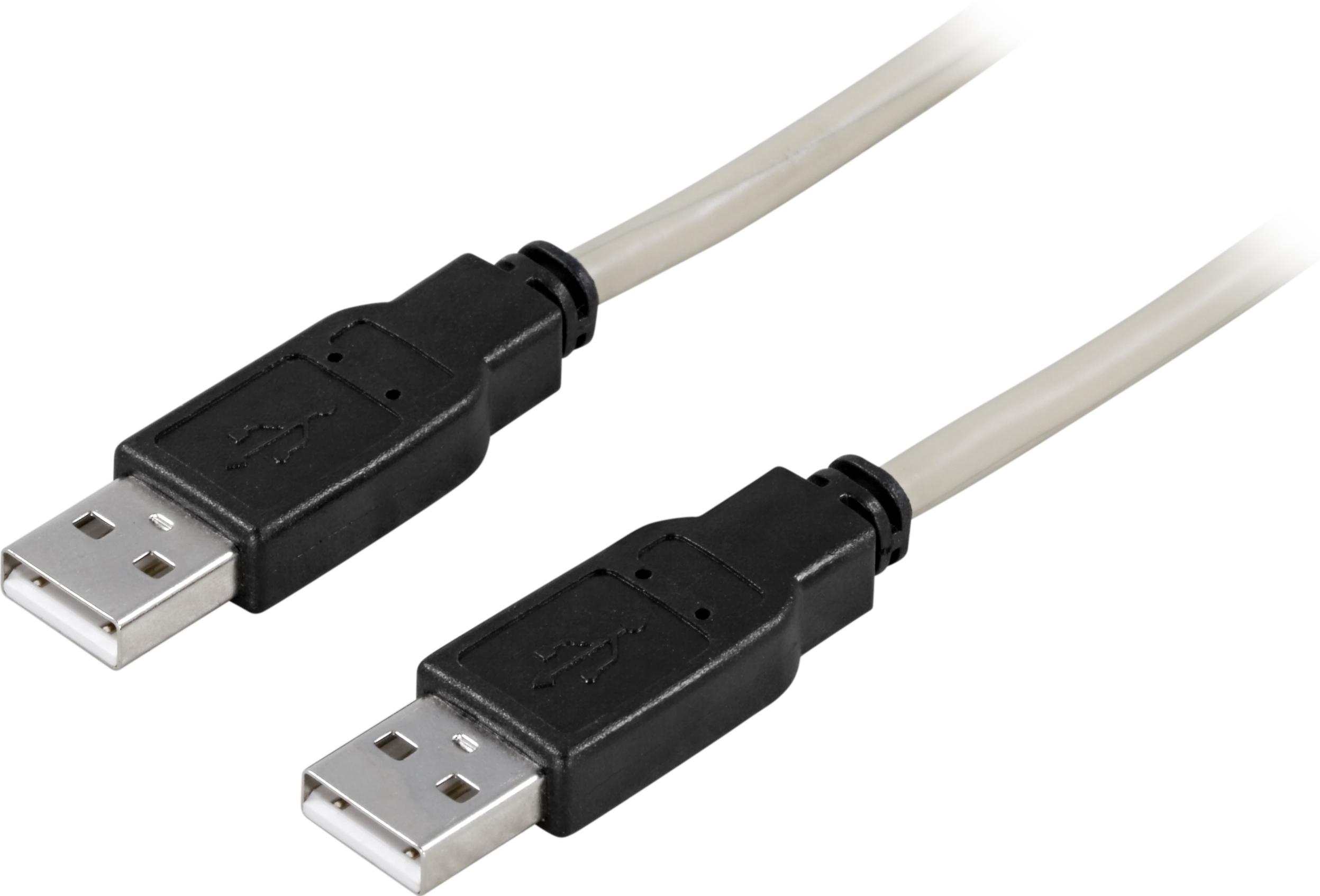 Kabelis DELTACO USB 2.0, Type A ha - Type A ha, 5m / USB2-10
