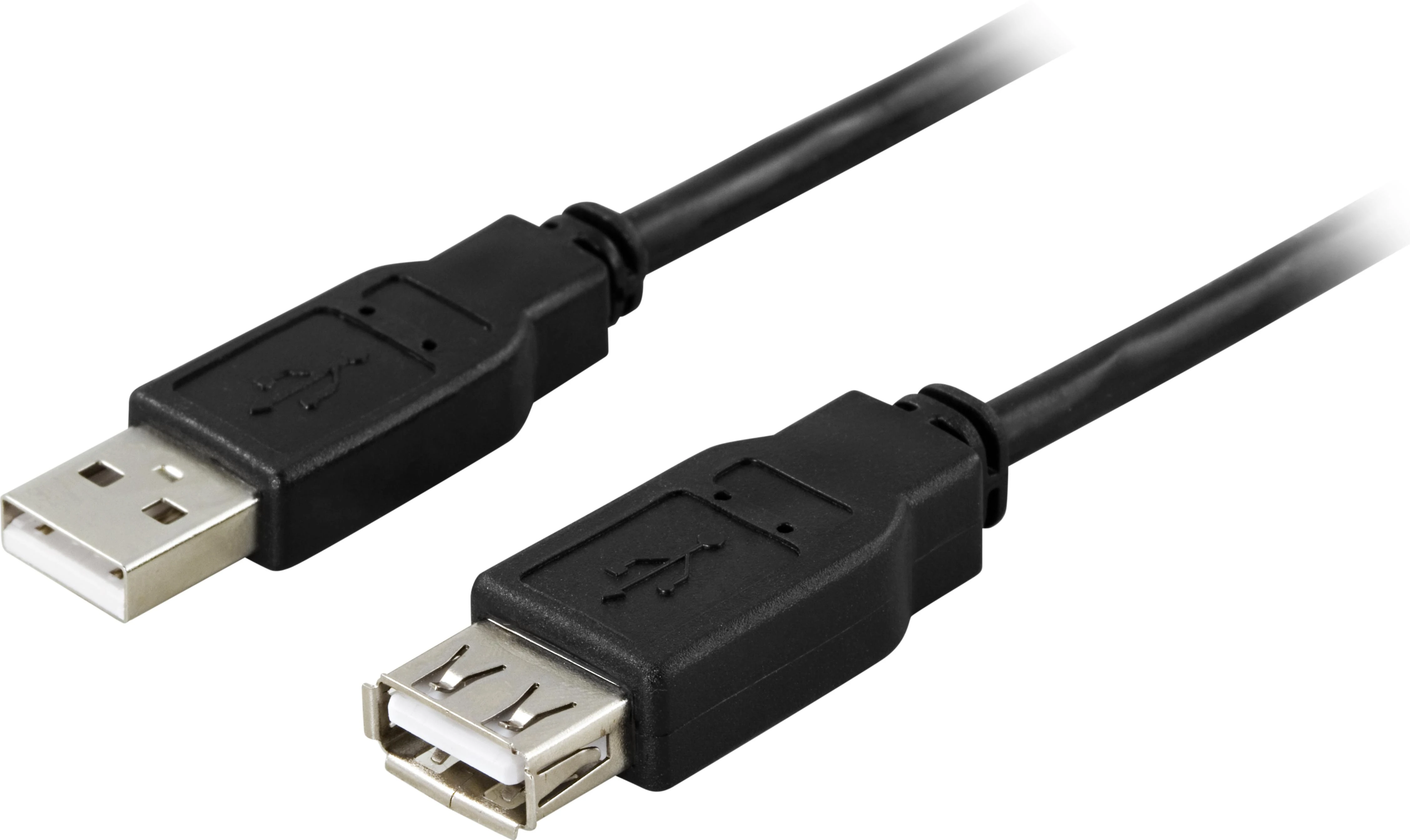 Kabelis DELTACO USB 2.0, Type A ha - Type A ho 3m, juodas / USB2-13S