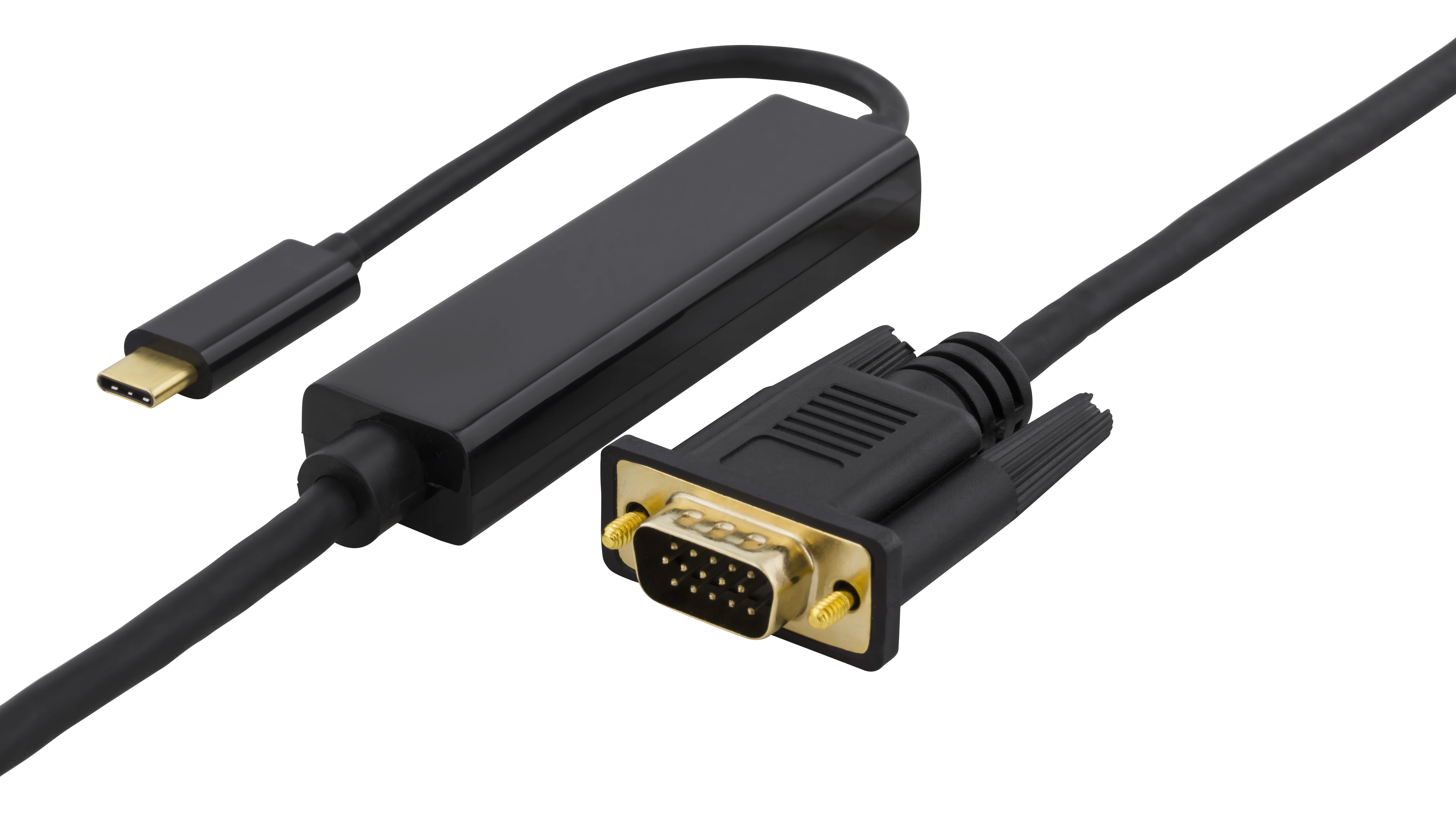USB-C į VGA kabelis su auksine jungtimi