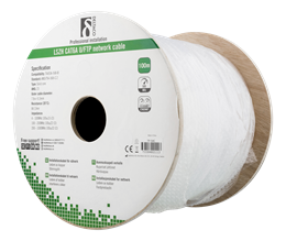 Kabelis DELTACO UTP, 100m, CAT6a, baltas / TP-54C