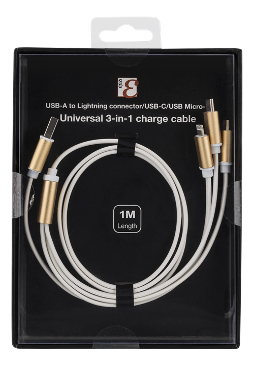 EPZI USB-MULTI10 Kabelis USB-A / USB-C, Lightning, Micro USB