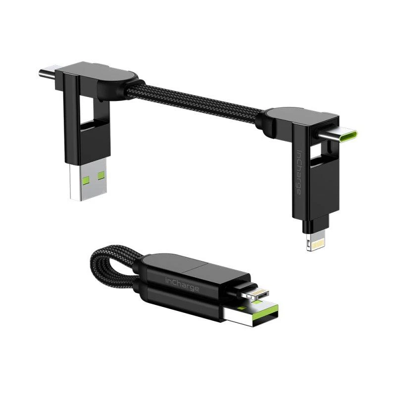 Kabelis visiems įrenginiams Rolling Square inCharge® X, 100W, USB-C/Lightning/Micro USB,7cm/ 6770069