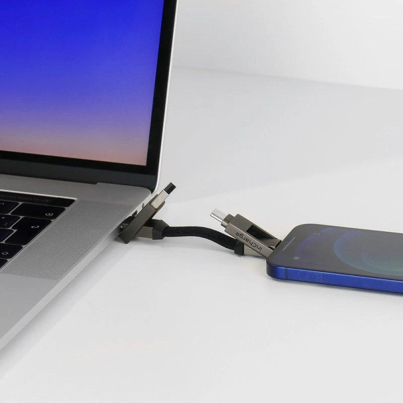 Kabelių rinkinys-raktų pakabukas Rolling Square inCharge® 6 USB-C/Lightning/Micro USB, 6cm/ 6770055