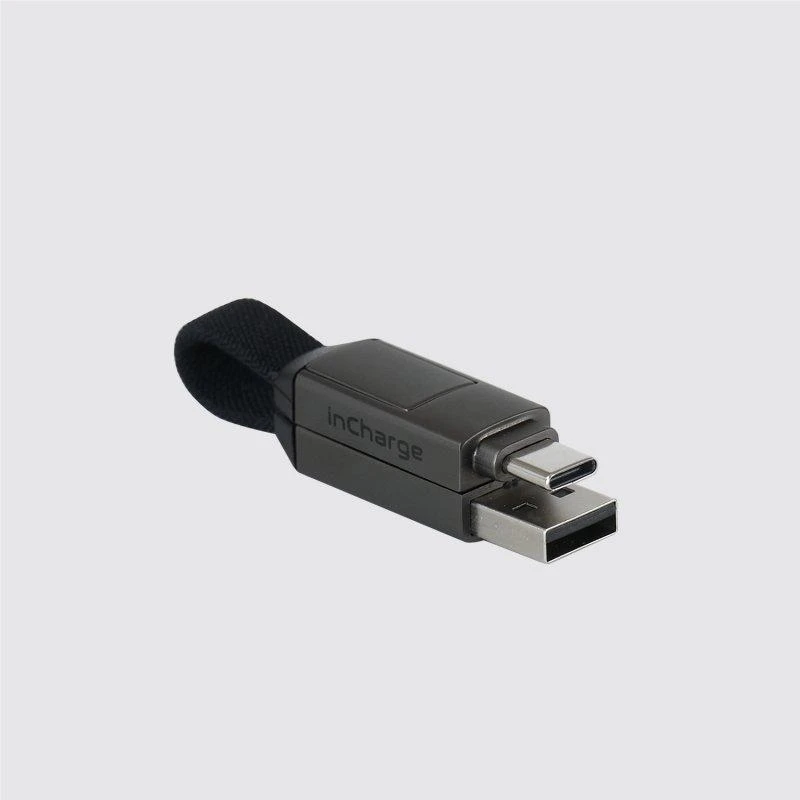 Kabelių rinkinys-raktų pakabukas Rolling Square inCharge® 6 USB-C/Lightning/Micro USB, 6cm/ 6770055