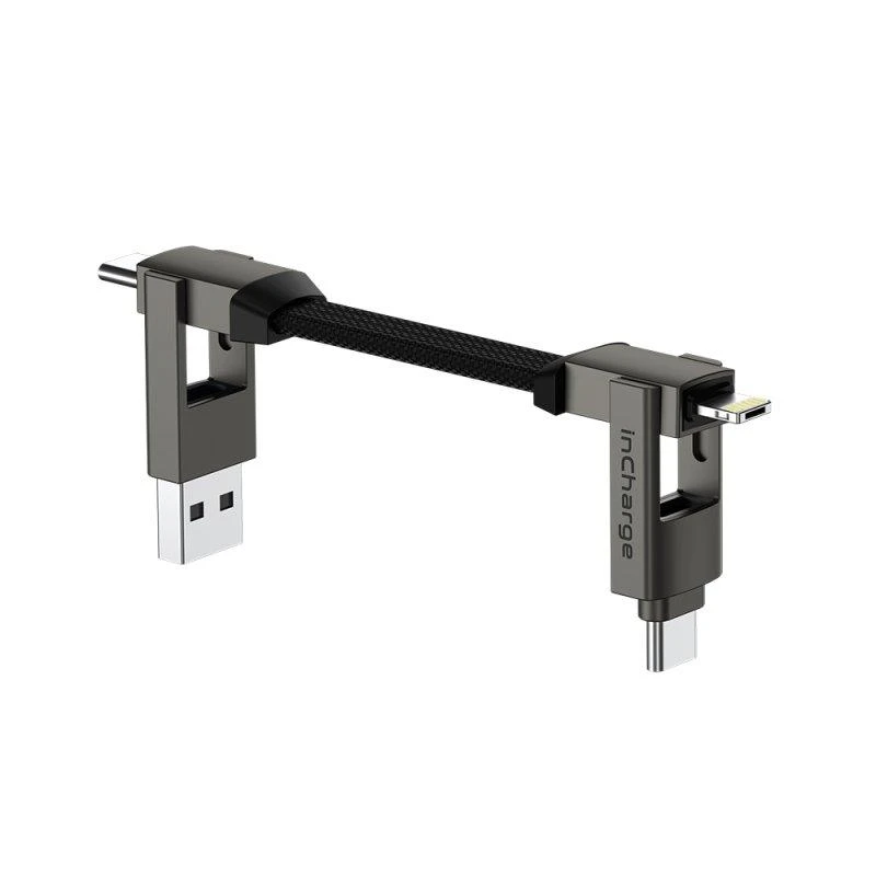 Kabelių rinkinys-raktų pakabukas Rolling Square inCharge® 6 USB-C/Lightning/Micro USB, 6cm/ 6770055