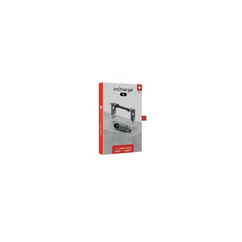 Kabelių rinkinys-raktų pakabukas Rolling Square inCharge® 6 USB-C/Lightning/Micro USB, 6cm/ 6770055
