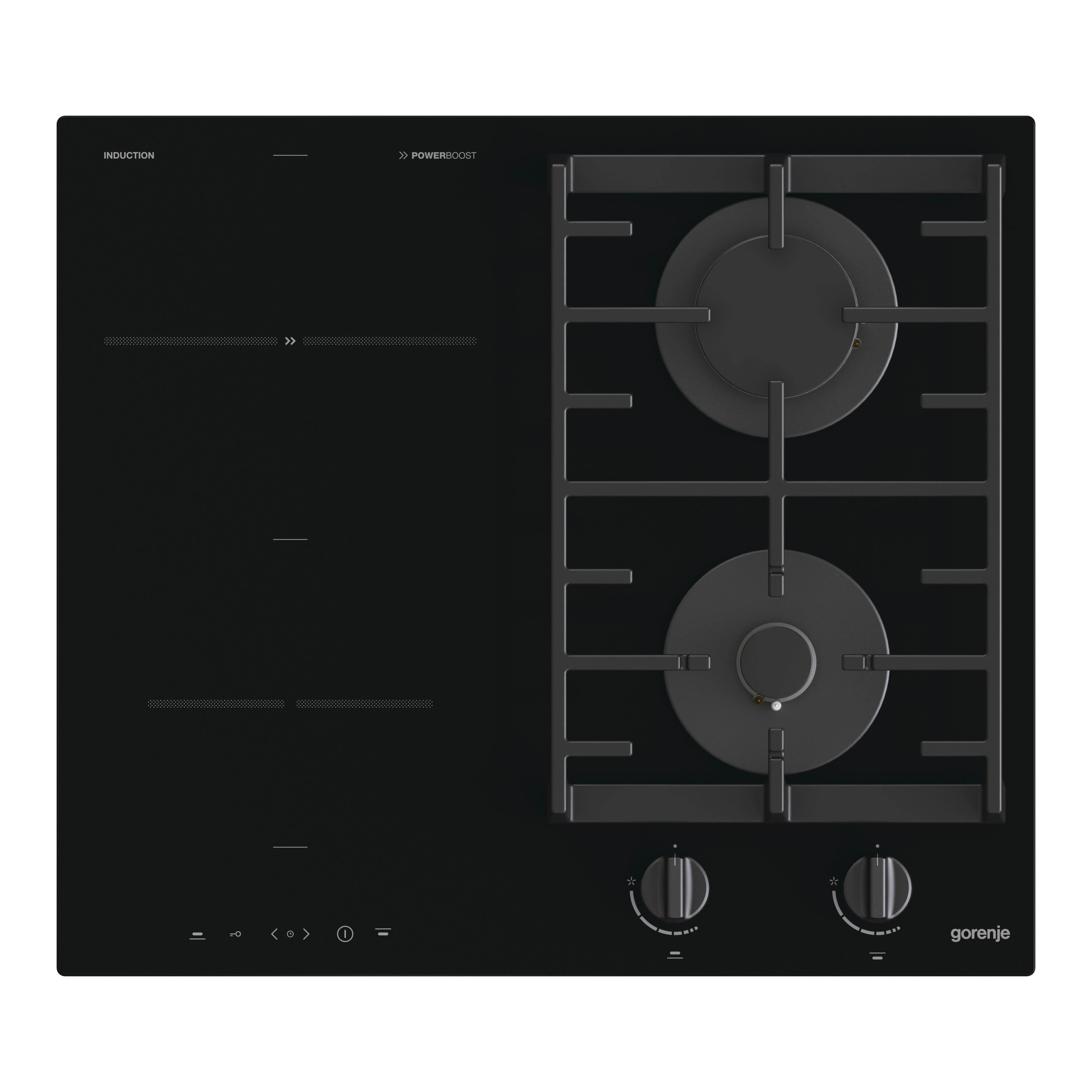 Gorenje kaitlentė GCI691BSC Indukcija ir dujos, Degiklių / virimo zonų skaičius 4, Juodas, Laikmatis