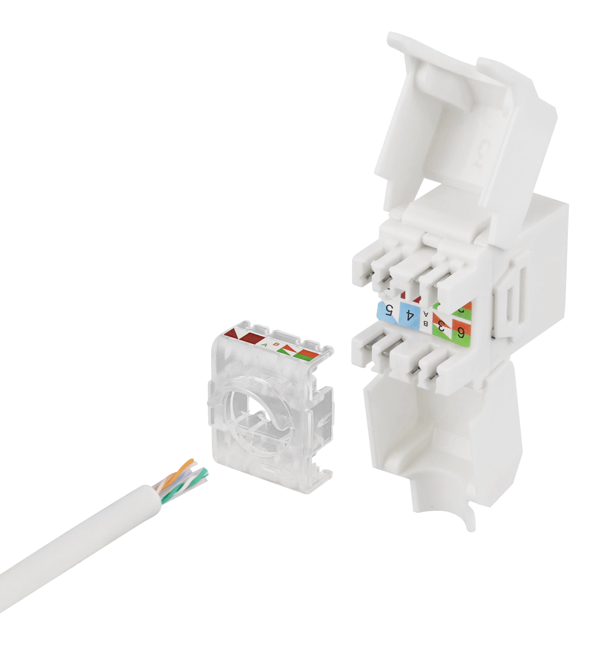 Keystone jungtis DELTACO UTP Cat6a, neekranuota, 28AWG, plona / MD-131