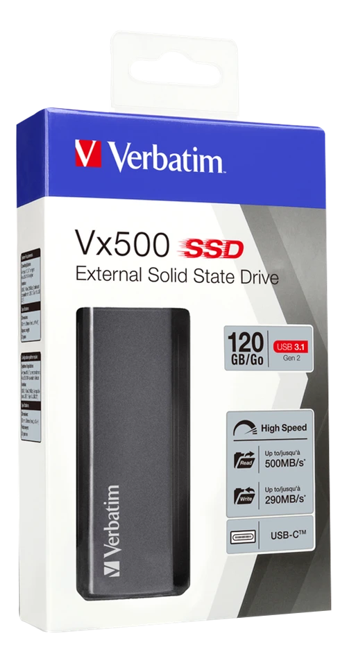 Kietasis diskas Verbatim Vx500 120 GB Sidabras