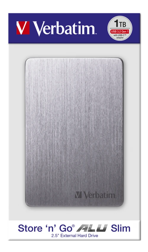 Kietasis diskas VERBATIM STORE´N´GO ALU SLIM 2.5" (6,35CM) 1TB USB 3.2 GEN1 S V53662
