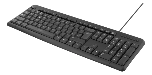 Laidinė klaviatūra DELTACO 104 klavišai, US išdėstymas, USB, juoda, plono dizaino, tylūs mygtukai / TB-58-US