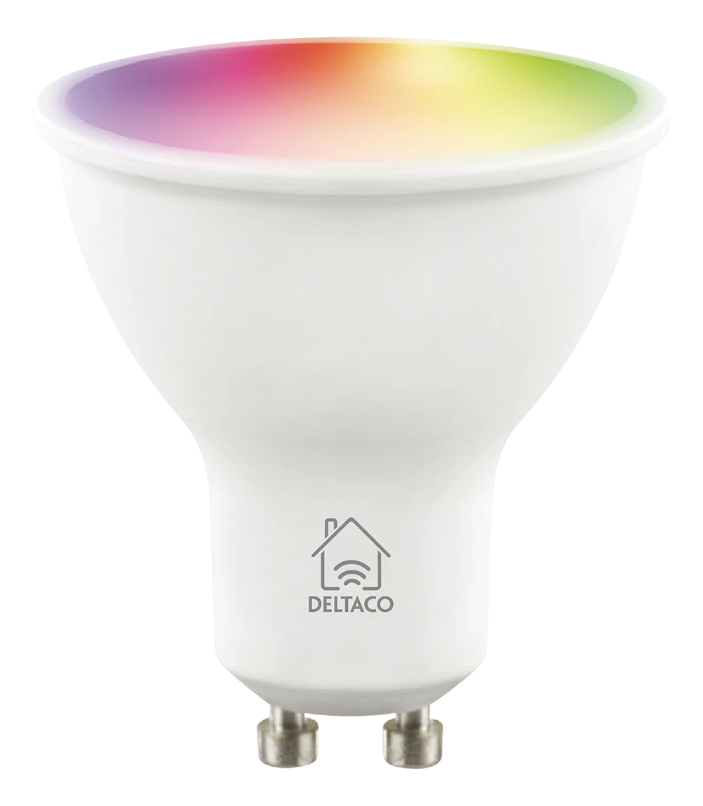 LED išmanioji lemputė DELTACO SMART HOME 3 vnt. pakuotėje, GU10, WiFI 2.4GHz, 5W, 470lm, pritemdoma, 2700K-6500K, 220-240V, RGB / SH-LGU10RGB-3P