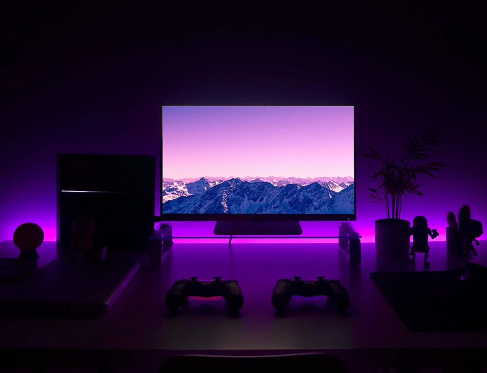 LED juosta DELTACO GAMING RGB, 2x50cm,12 skirtingų spalvų, nuotolinio valdymo pultas / GAM-114