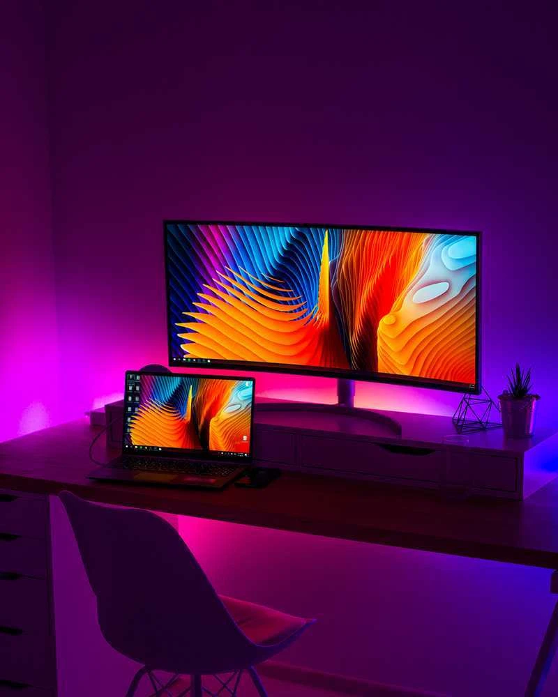 LED juosta DELTACO GAMING RGB, 2x50cm,12 skirtingų spalvų, nuotolinio valdymo pultas / GAM-114
