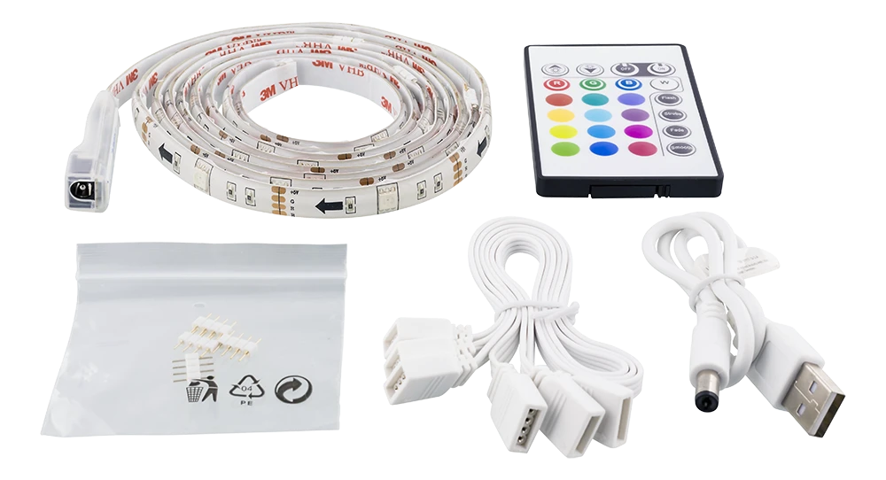 LED juosta DELTACO GAMING RGB, 2x50cm,12 skirtingų spalvų, nuotolinio valdymo pultas / GAM-114