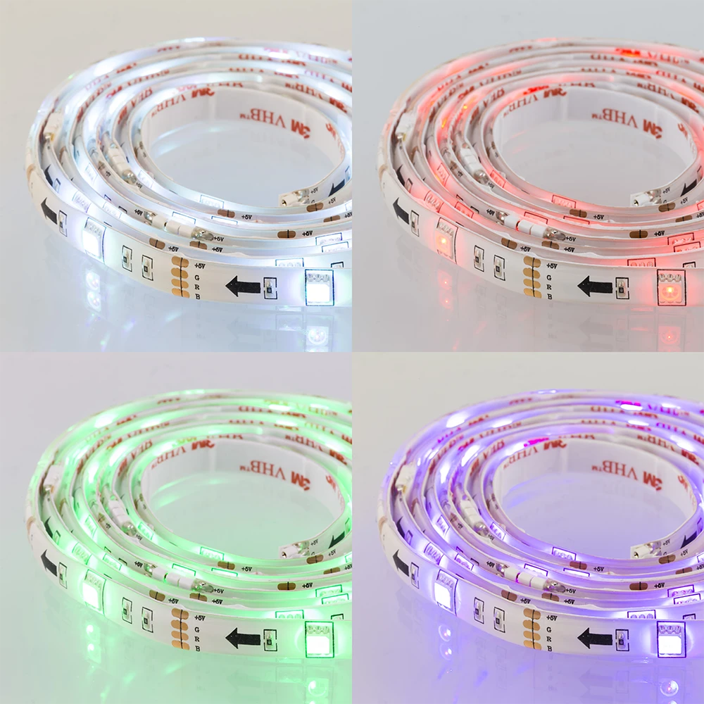 LED juosta DELTACO GAMING RGB, 2x50cm,12 skirtingų spalvų, nuotolinio valdymo pultas / GAM-114
