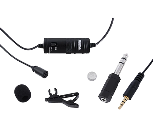 Mikrofonas BOYA 65-18000 HZ, 6.3 mm stereo adapteris, juodas / BY-M1 / BOYA10003