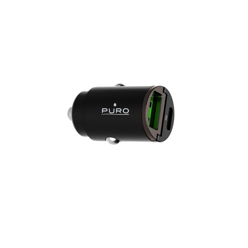 Nezatříděno Mini mašininis greitasis kroviklis PURO 1 x UAB-A, 1 x USB-C, PD, 30W, juodas / FCMCHUSBAC30WBLK