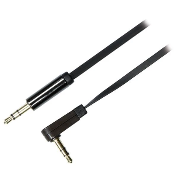 Audio laidas 3.5mm su tiesia ir kampine jungtimi