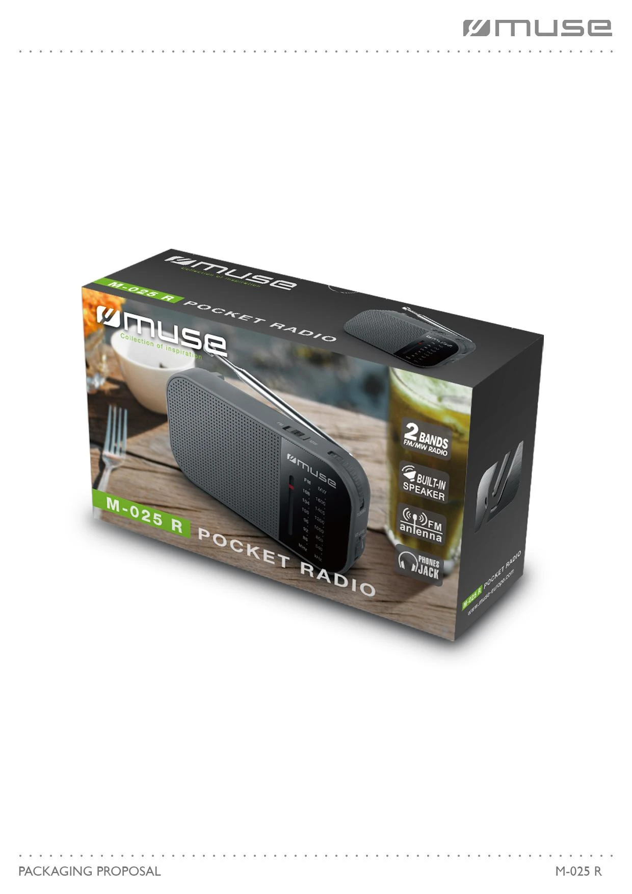 Muse | M-025 R | Portable radio | Juodas