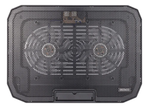 Nešiojamo kompiuterio aušintuvas DELTACO 15.6", 2x120mm, LED šviesos, juodas / LTC-100