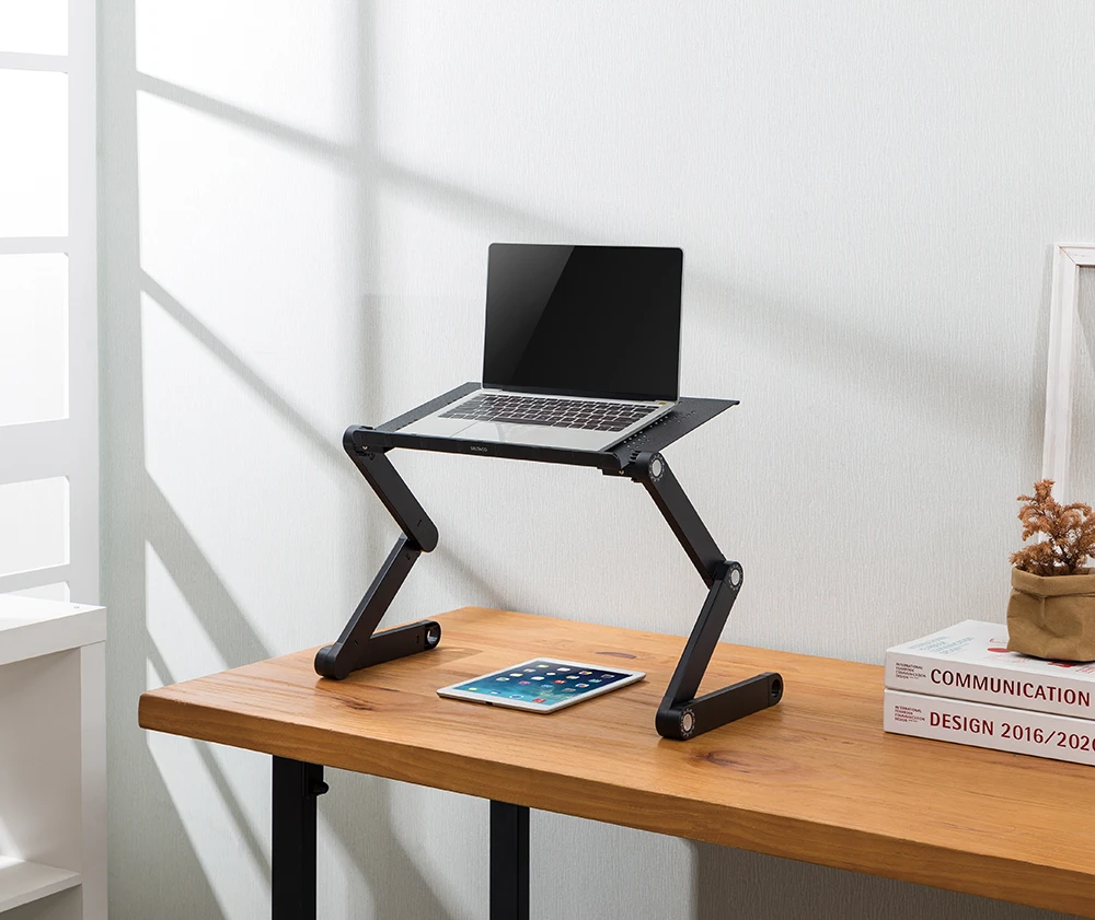 Nešiojamojo kompiuterio stovas DELTACO OFFICE mobilus, reguliuojamo aukščio, juodas / DELO-0305