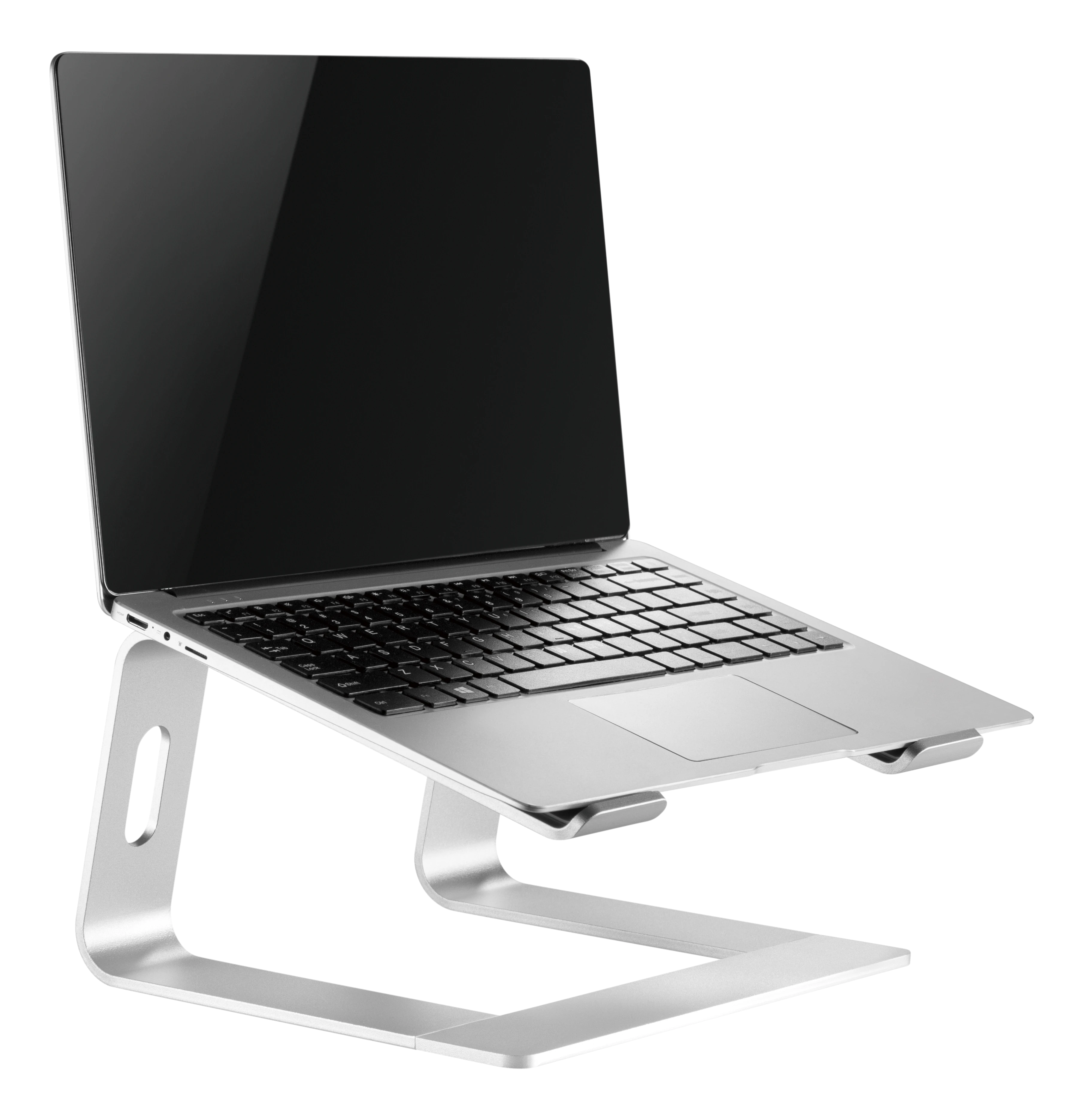 Nešiojamiesiems kompiuterio stovas DELTACO OFFICE skirtas 11-17" įreng, aliuminis, 14 cm aukštis, sidabrinis / ARM-0531