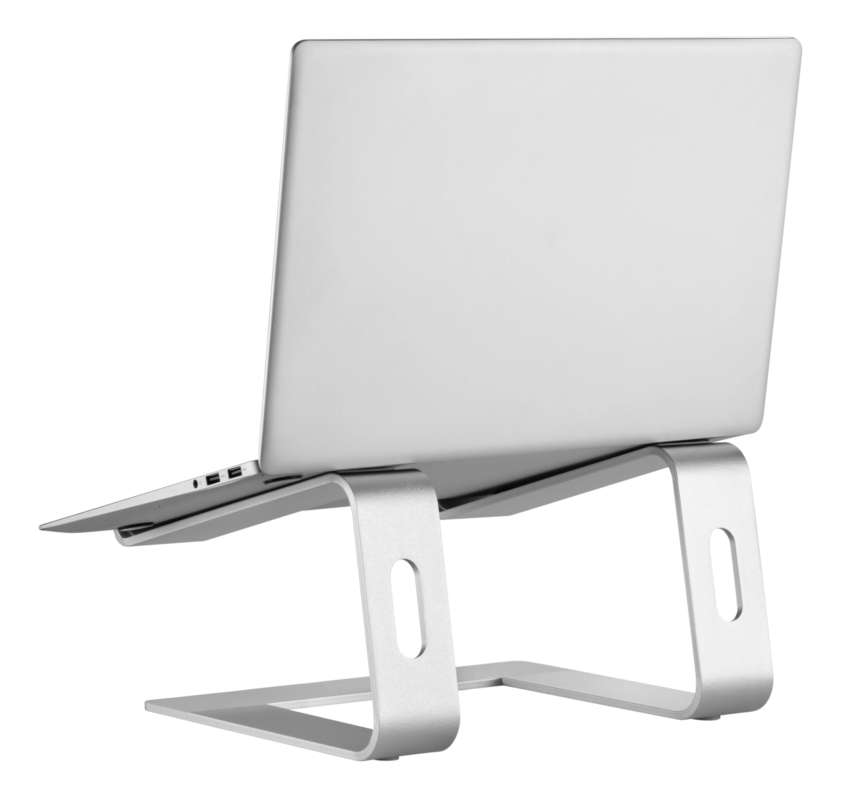 Nešiojamiesiems kompiuterio stovas DELTACO OFFICE skirtas 11-17" įreng, aliuminis, 14 cm aukštis, sidabrinis / ARM-0531