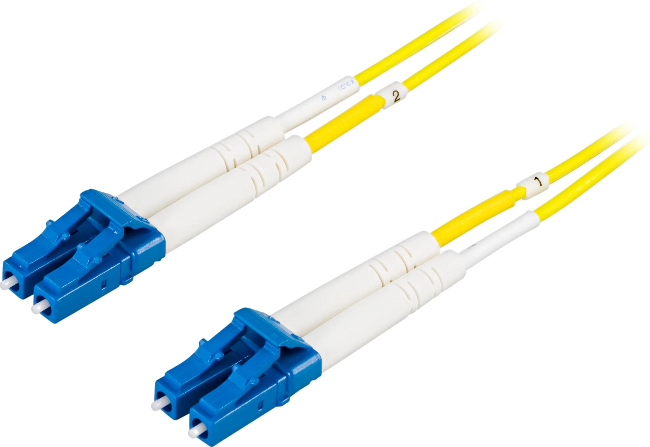Optinis kabelis DELTACO LC - LC, dvipusis, vienmodis OS2, 0,5m / LCLC-0S-5