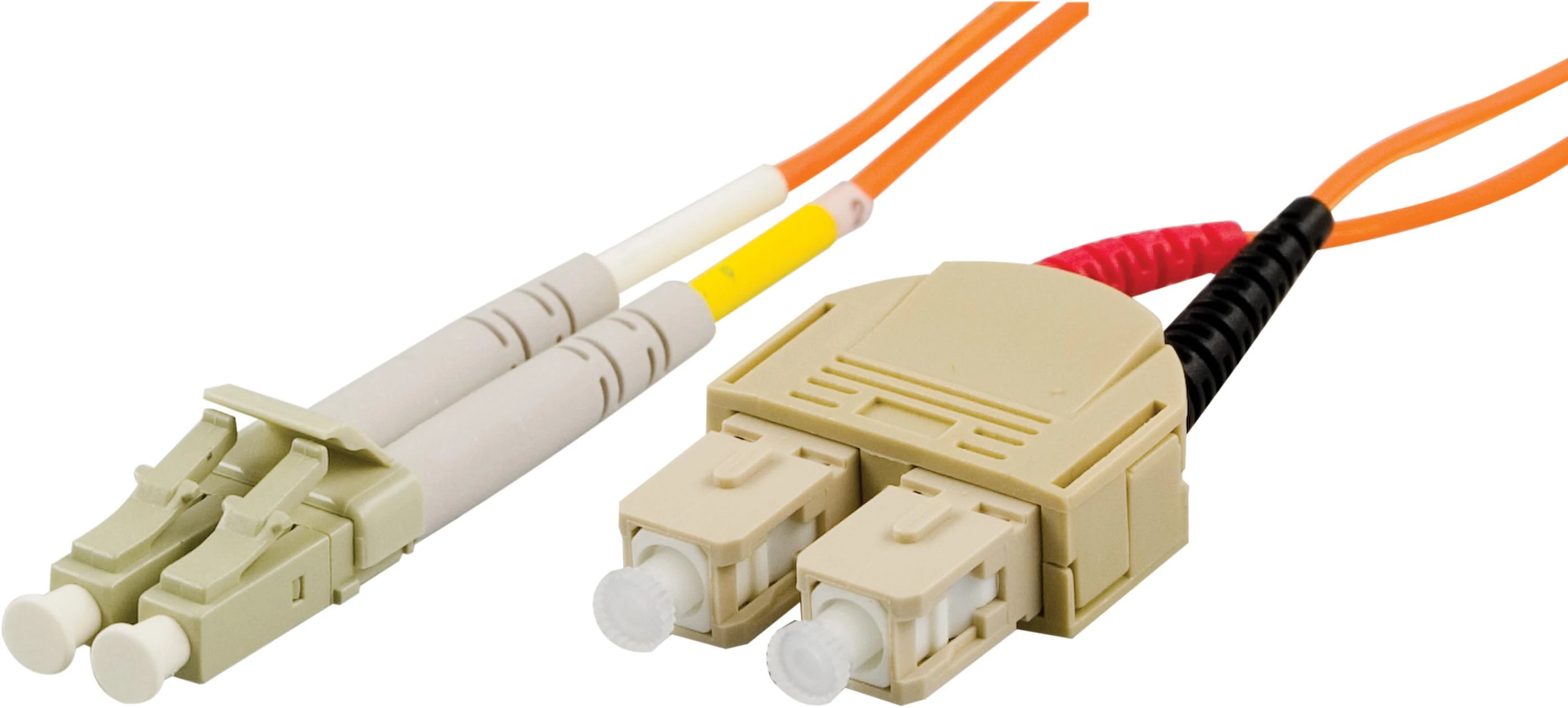 Optinis kabelis DELTACO OM1, LC - SC, duplex, UPC, 62,5/125, 5m, oranžinis / LCSC-5M