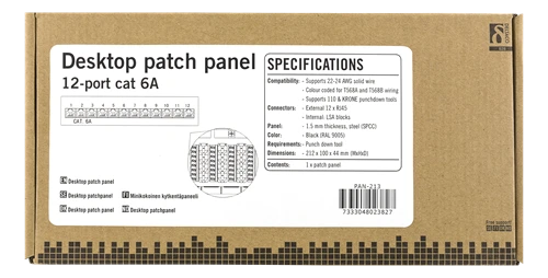 Patch panelė Deltaco, juoda / PAN-213