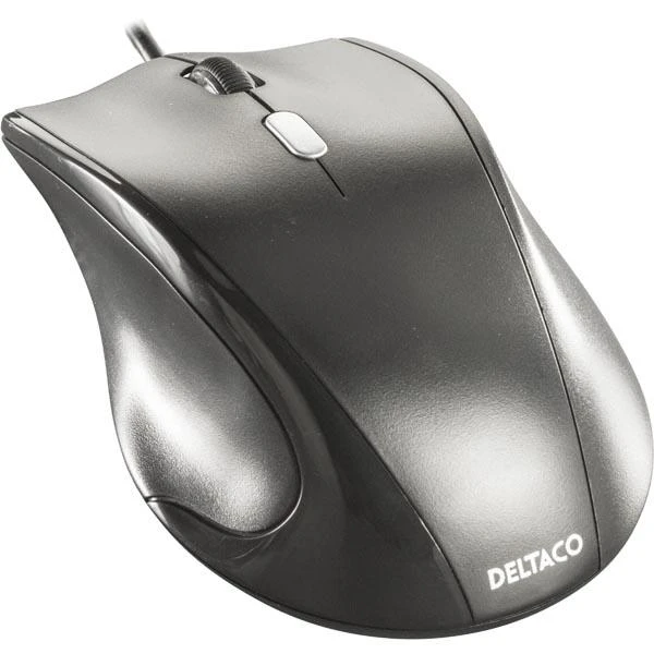 Pelė DELTACO, su laidu, juoda / MS-774