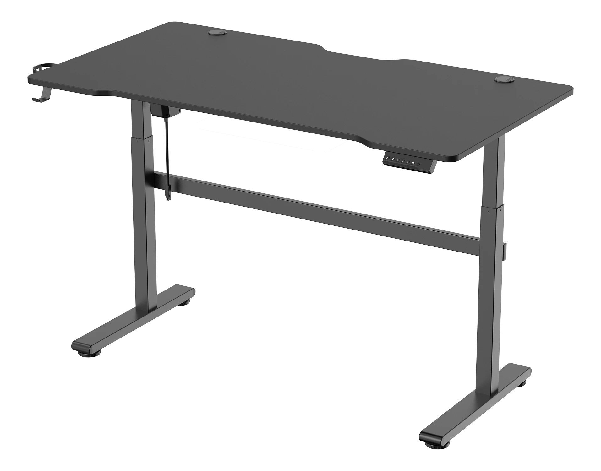 Žaidimų stalas Deltaco DT410 Gaming Desk, Motorizuotas, Reguliuojamo aukštis 730-1180mm, Juodas