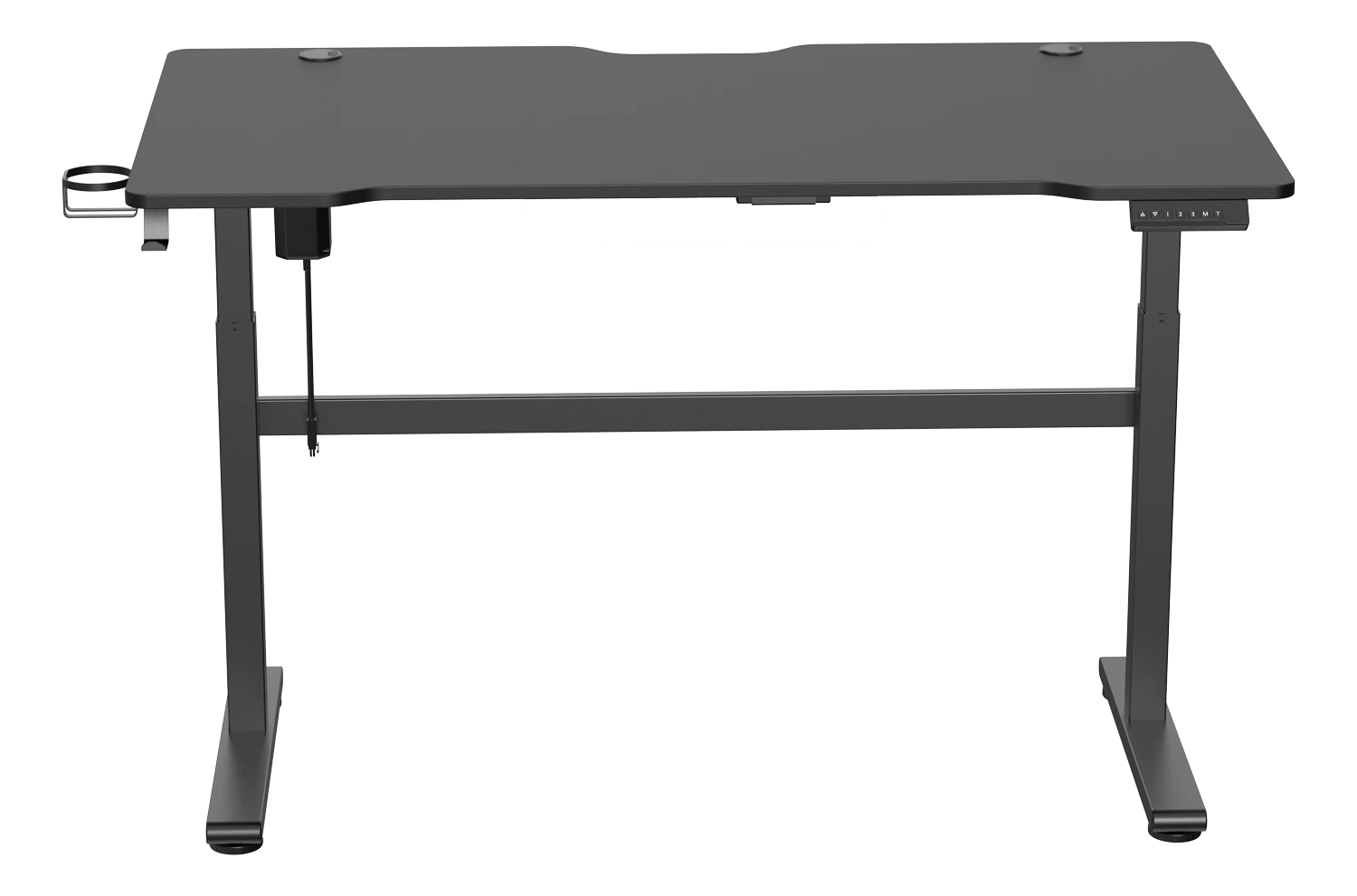 Žaidimų stalas Deltaco DT410 Gaming Desk, Motorizuotas, Reguliuojamo aukštis 730-1180mm, Juodas