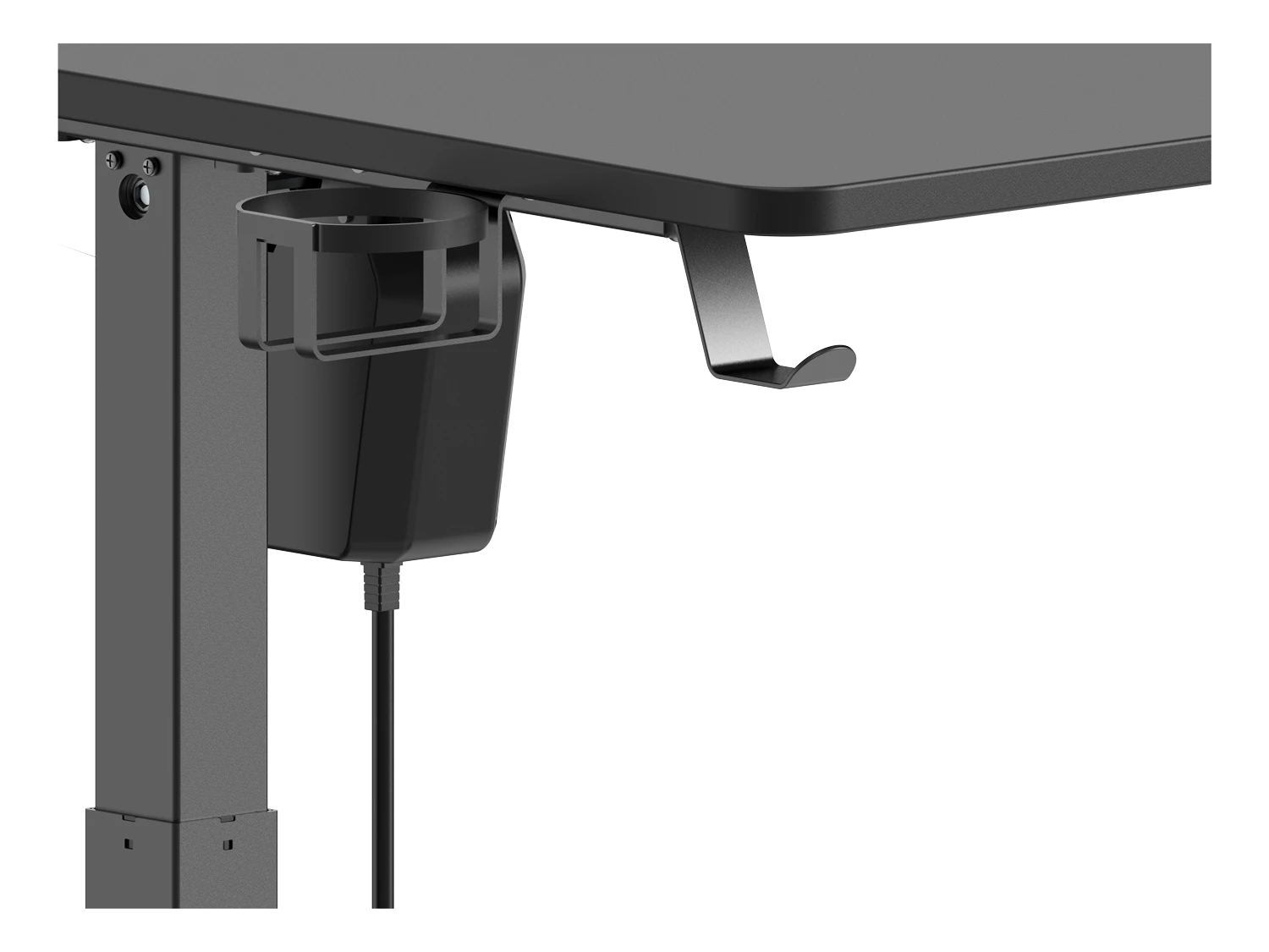 Žaidimų stalas Deltaco DT410 Gaming Desk, Motorizuotas, Reguliuojamo aukštis 730-1180mm, Juodas