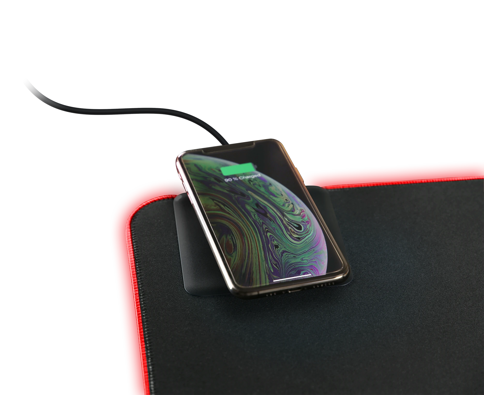 RGB pelės kilimėlis DELTACO GAMING su bevieliu greituoju krovimu, 10W, 900x400, juodas / GAM-092