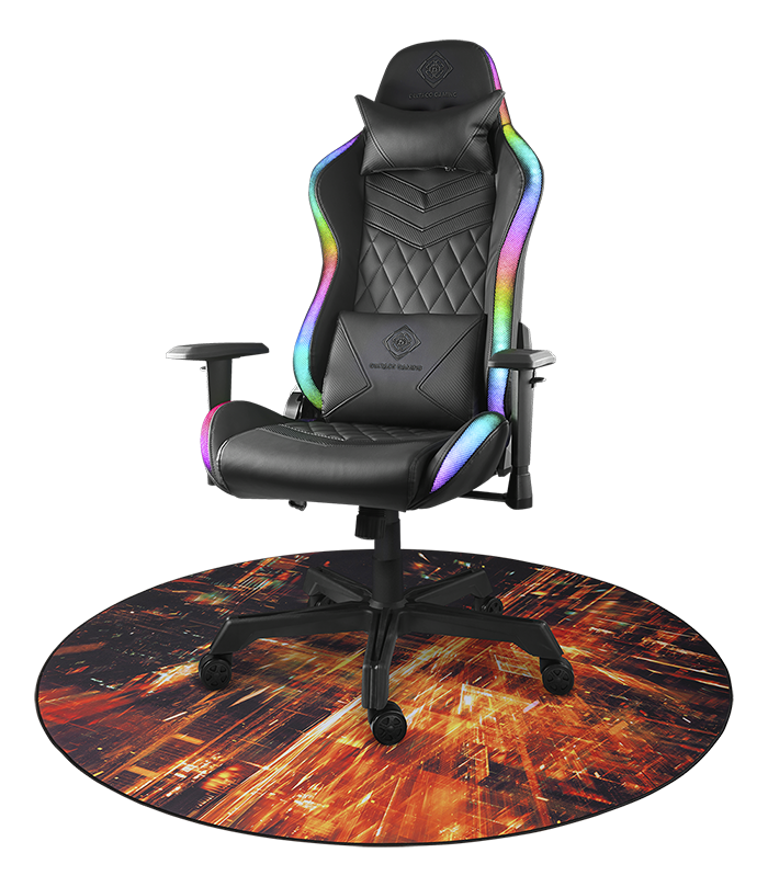 Deltaco Gaming DFP410 Vloermat Rond, 110x110cm, anti-slip - Zwart