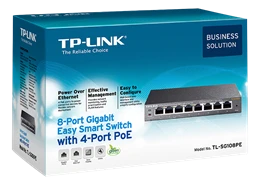 TP-Link 8 prievadų "Gigabit Easy Smart" komutatorius su 4 prievadų PoE (TL-SG108PE)