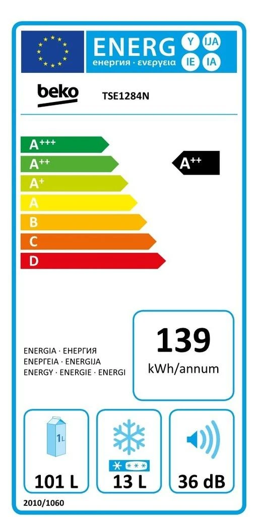 Beko TSE1284N šaldytuvas-šaldiklis Pastatomi Balta 120 L A++ (Nemokamas pristatymas)