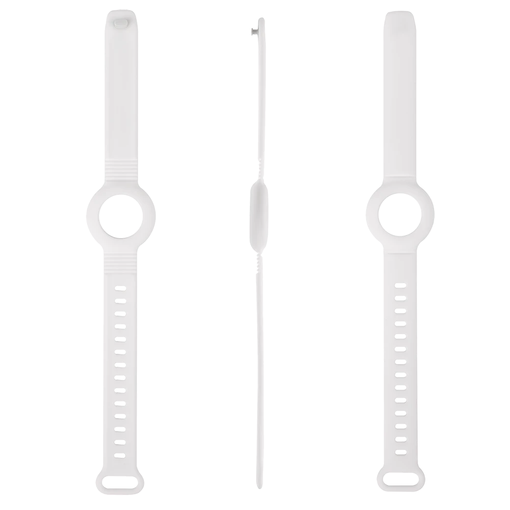 Silikoninė apyrankė skirta Apple AirTag DELTACO reguliuojamo dydžio, balta / MCASE-TAG17