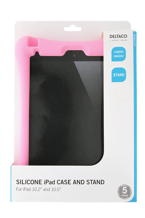 Silikoninis dėklas „DELTACO“, skirtas 10,2 "-10,5" "iPad", rausvos spalvos TPF-1309